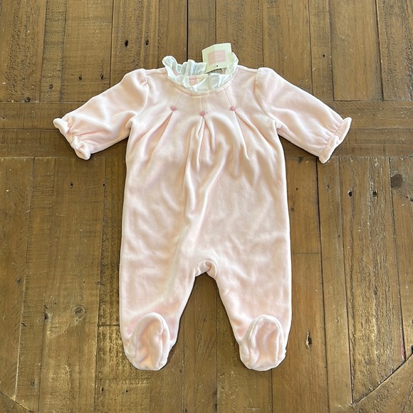 Janie and jack pink velour rosette romper nwt - Picture 1 of 9